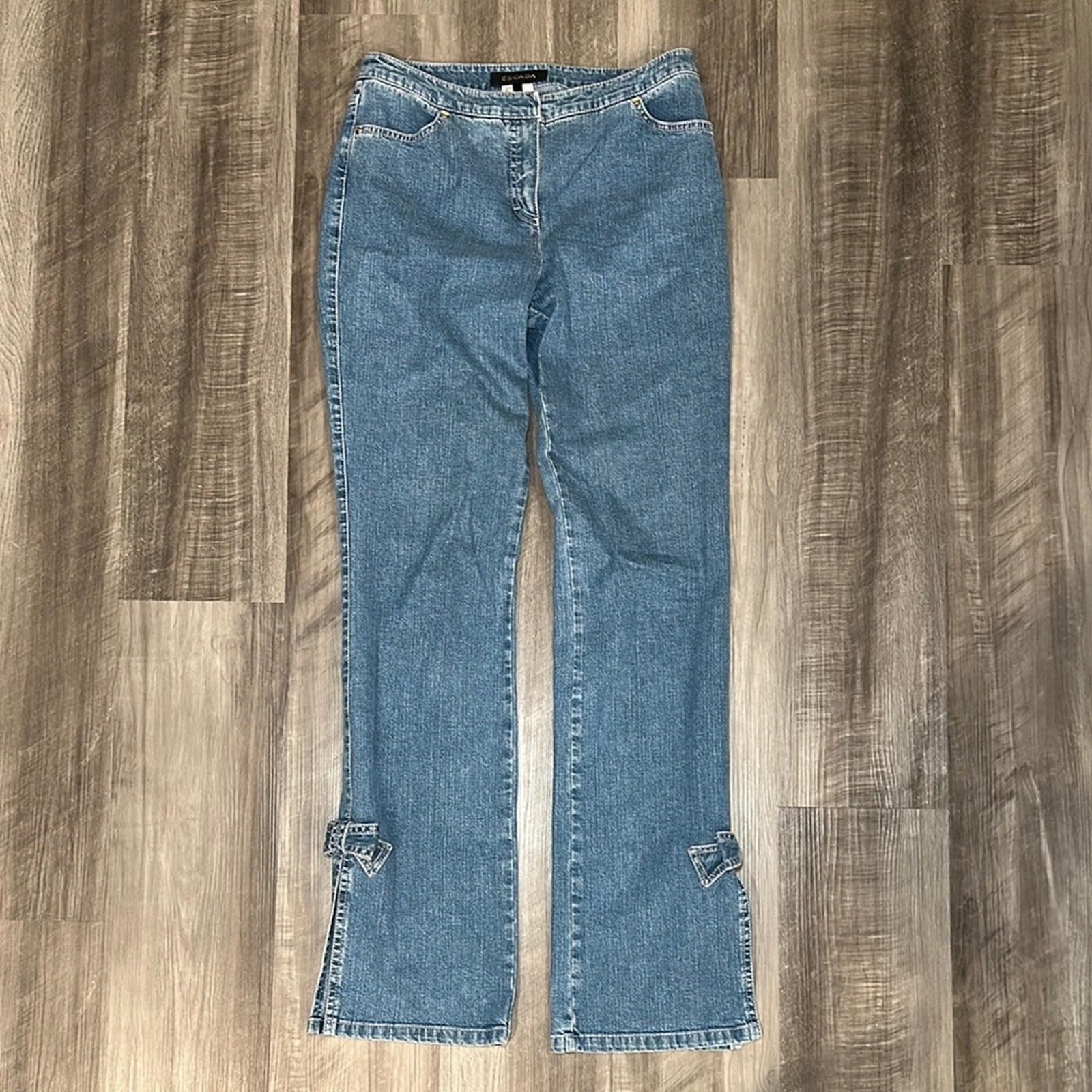 Escada Denim Bow Split Hem Jeans - 38 (US 8)