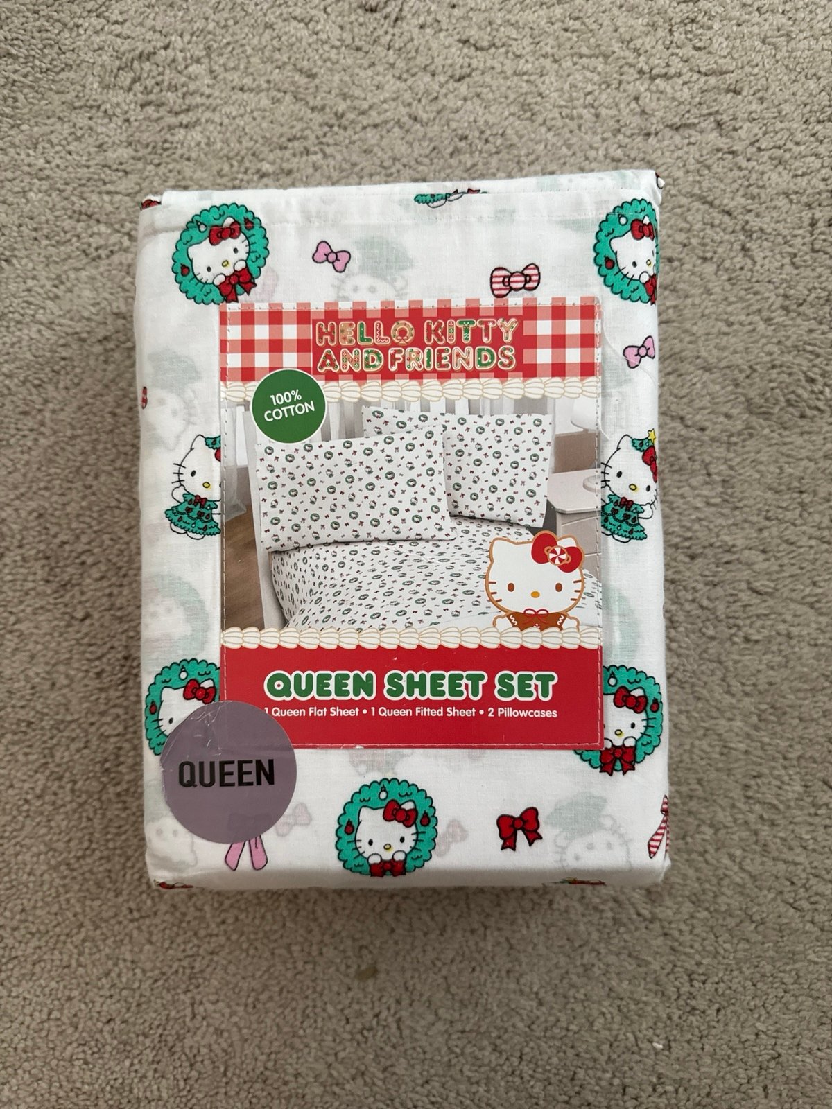 Hello kitty queen size sheet set
