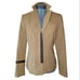 Poleci tan & brown suit jacket with ribbon details size 6