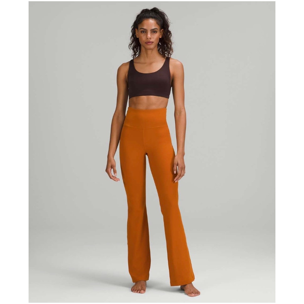 Lululemon Groove Super-High-Rise Flared Pant Nulu Roasted Orange - 12 NWOT