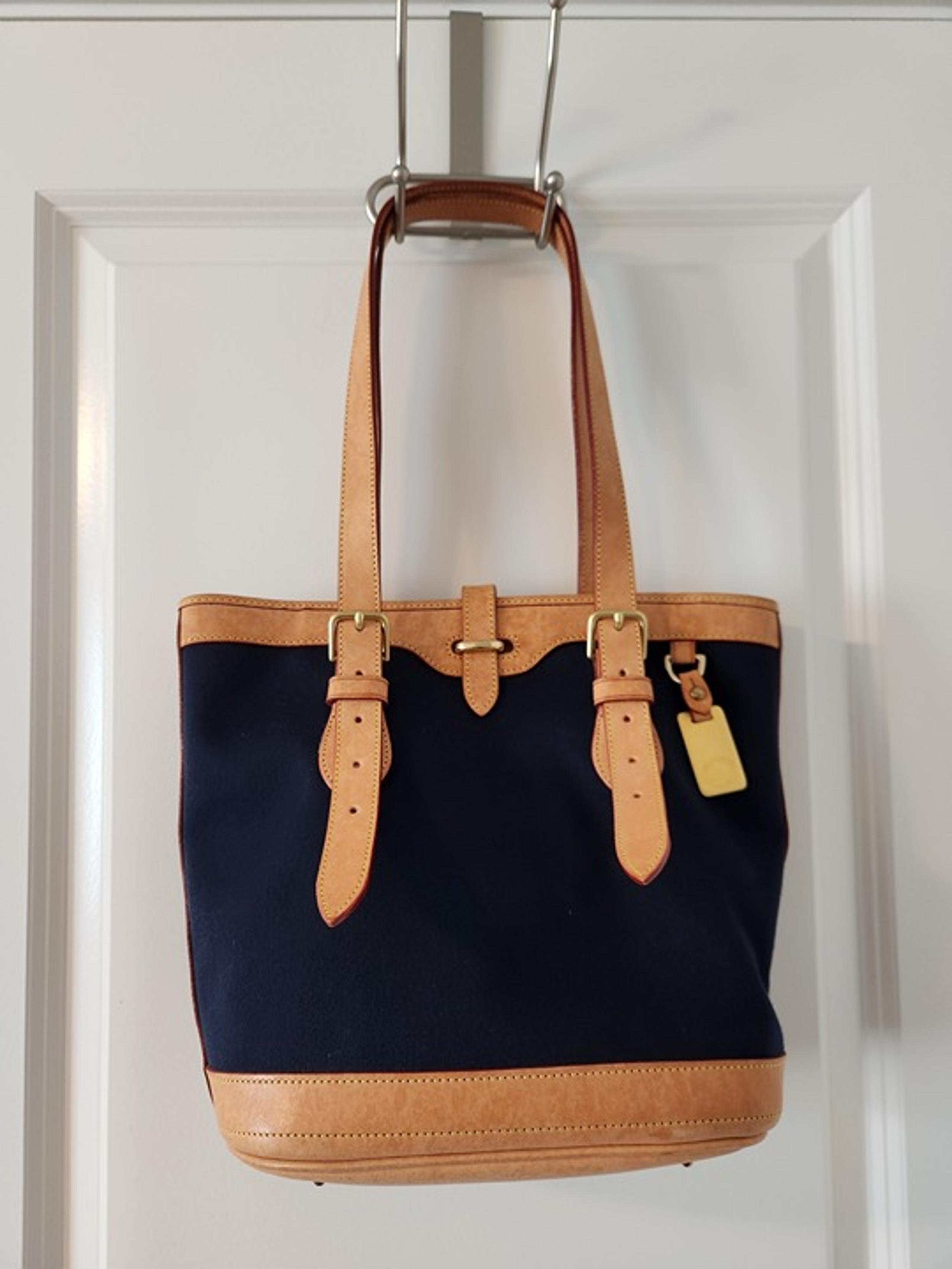 Dooney & Bourke Navy Canvas Cabriolet Bucket Bag