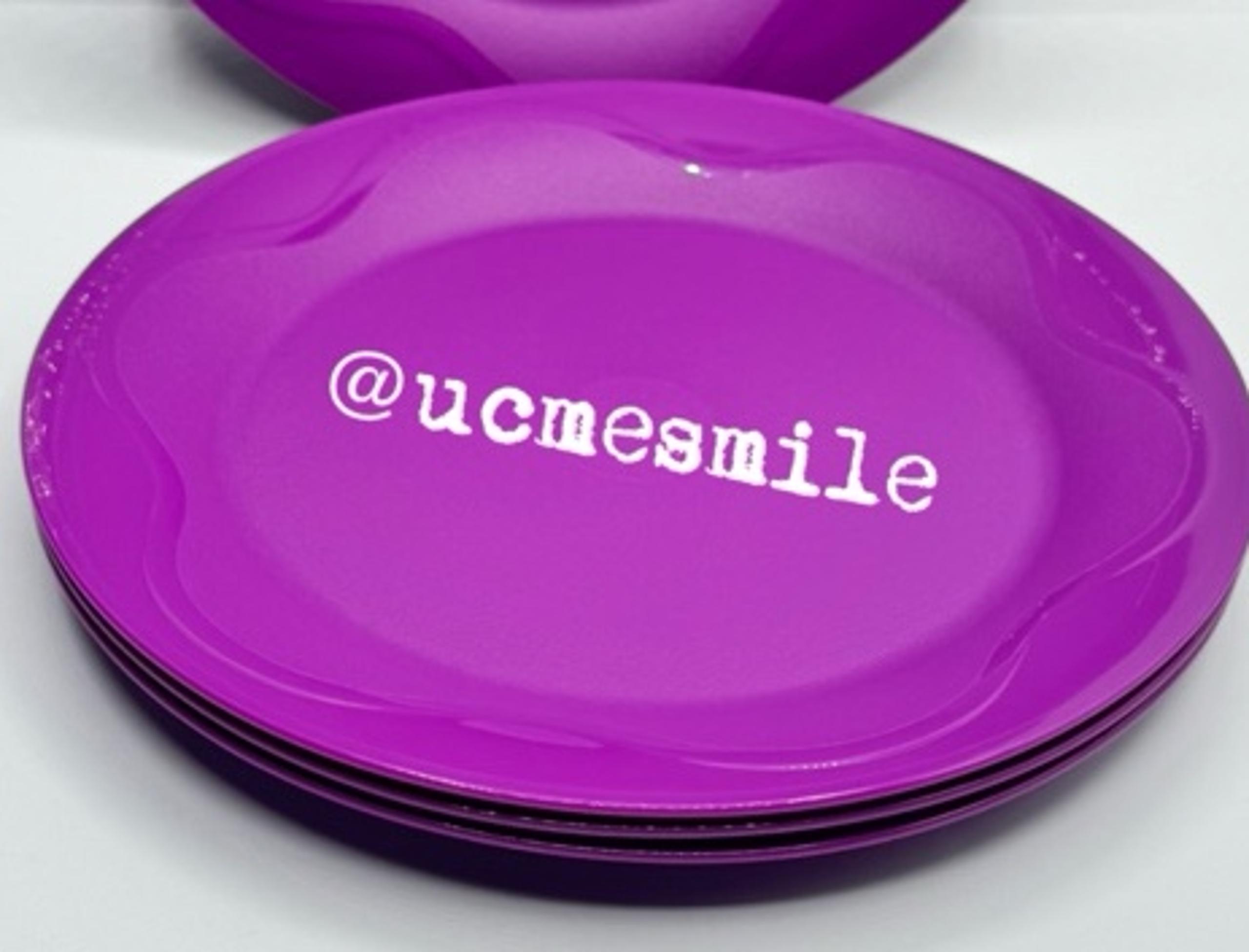 Floresta Purple (4) Dessert Plates Set - Tupperware
