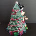 RARE Disney Christmas Tree Cookie Jar with Mickey, Donald, and Goofy.