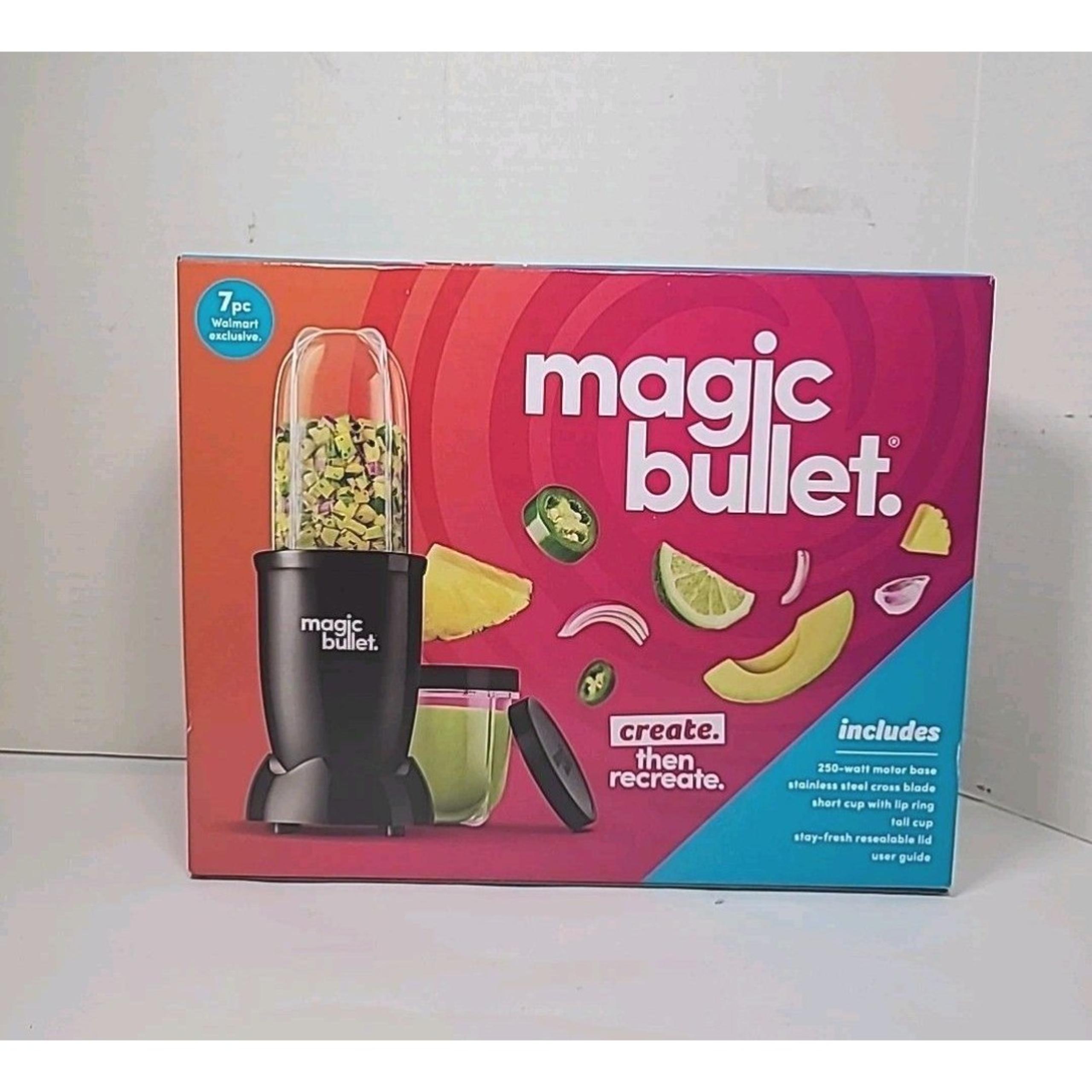 Magic Bullet 7-Piece 250 Watts Personal Blender 18 oz. MBR-0701AKWME Black NEW