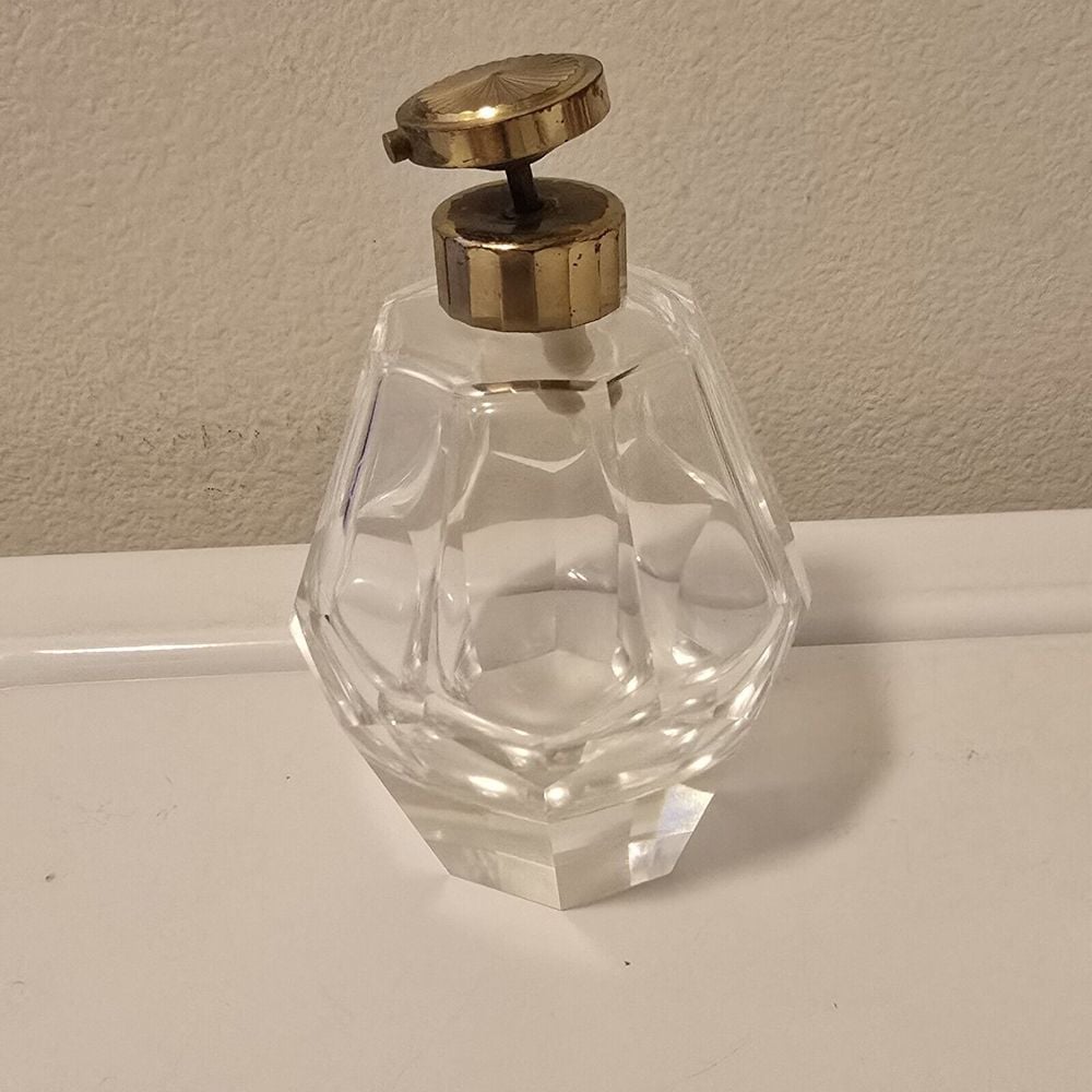 Vintage 1940's Irving W. Rice Clear Glass Perfume Bottle Japan READ