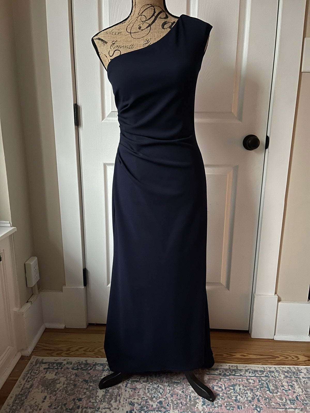 BHLDN Gerri One-Shoulder Crepe Dress Gown