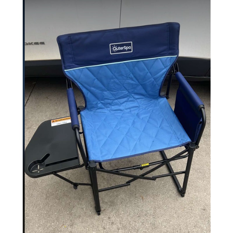 Camping Folding Chair Foldable Heavy Duty, Oversized 350 LBS Capacity, Blue