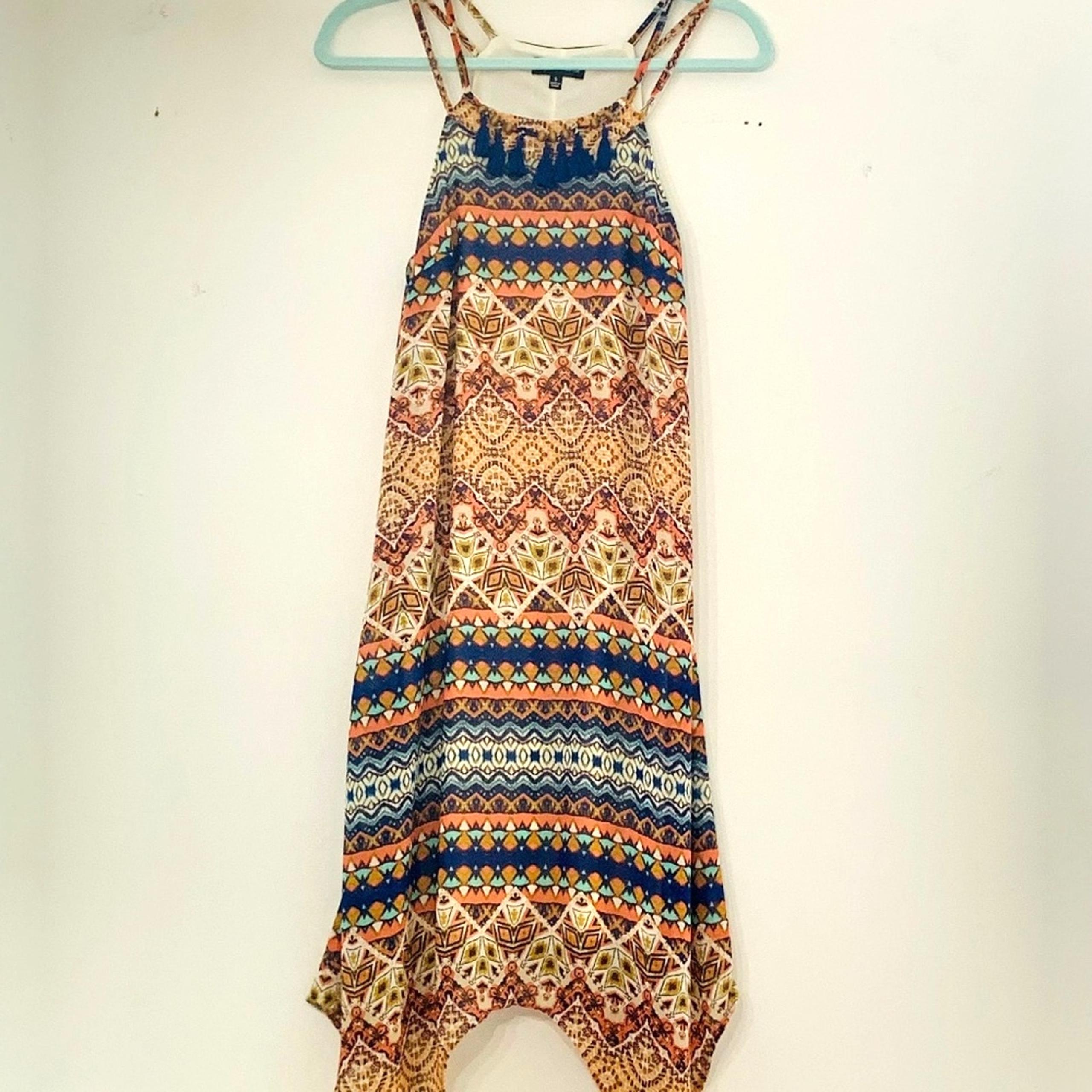 Women's Summer Boho Dress with Tassels - Size Small Festival Lightweight