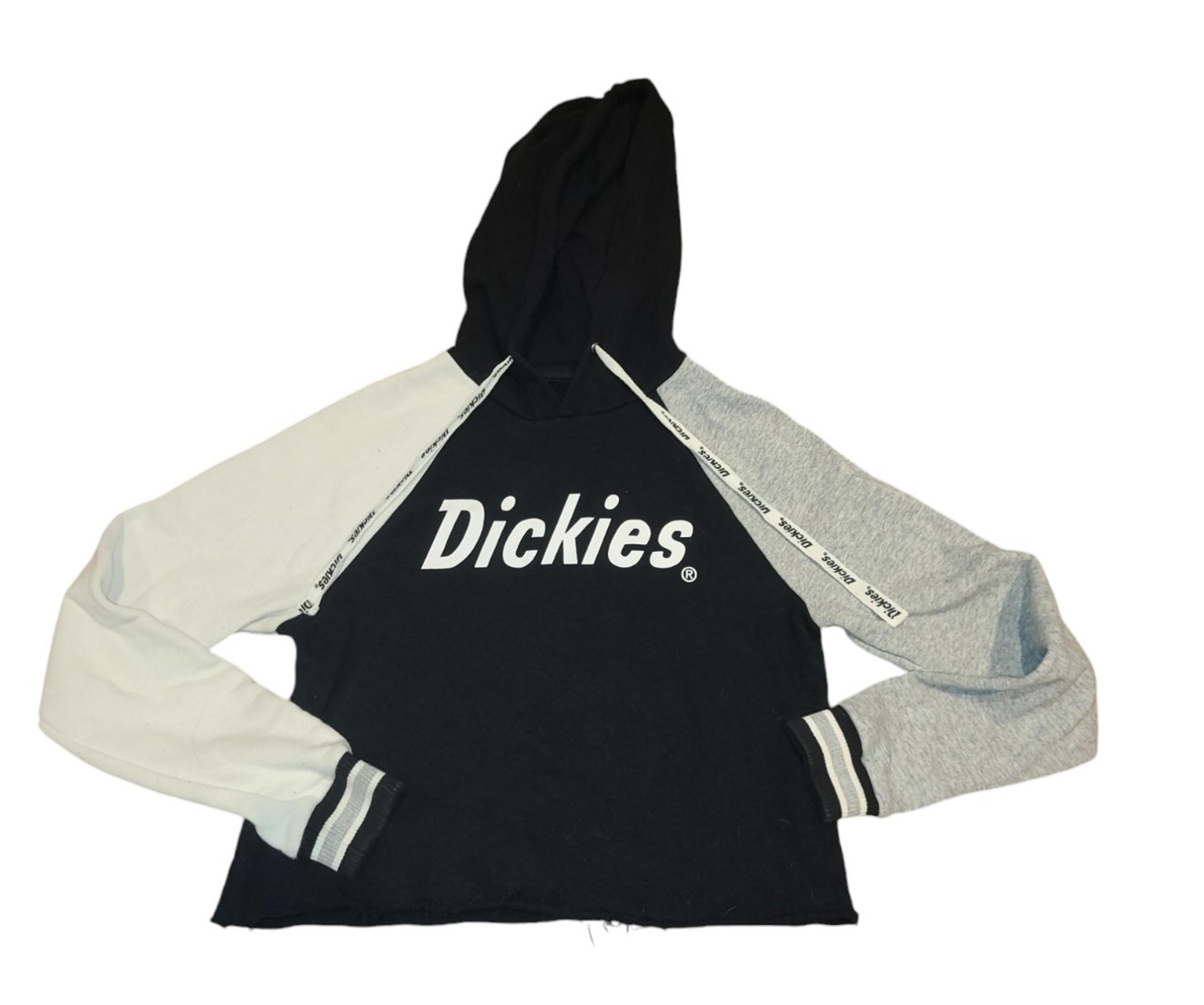 Dickies Black And Grey Crop Sweatshirt Hoodie Size Small Juniors
