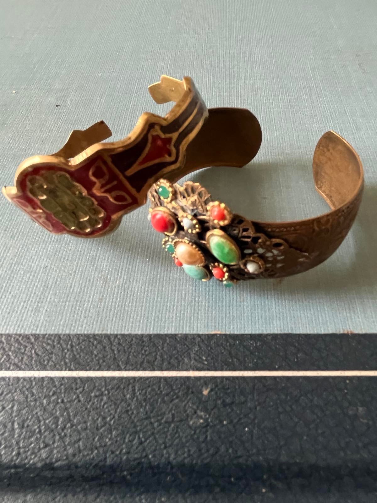 set of 2 vintage cuff bracelets