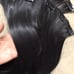 22 16 Clips black Hair Extension Clip In