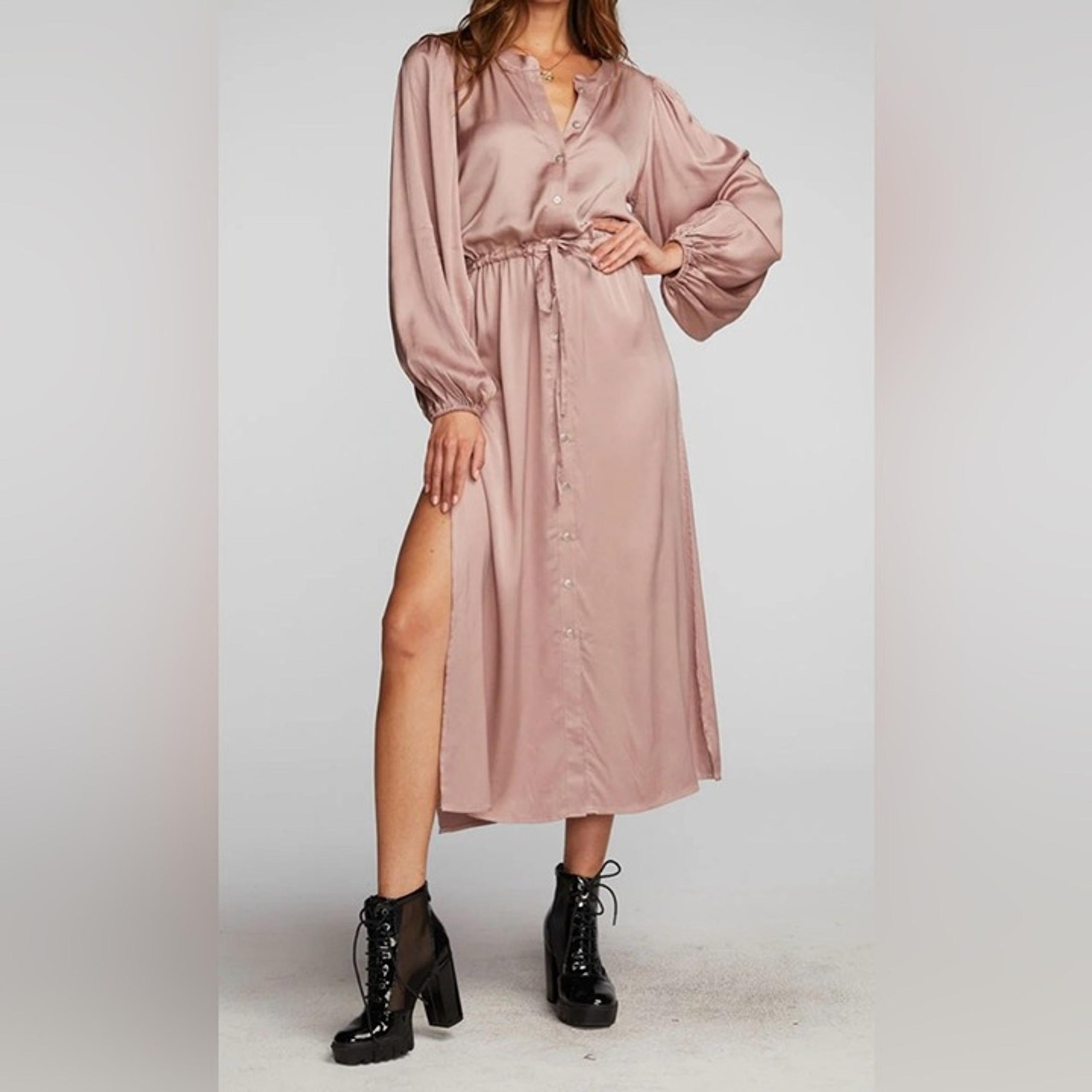 REVOLVE CHASER CABRILLO MIDI DRESS DRAWSTRING WAIST BALLOON SLEEVES SMALL NWT