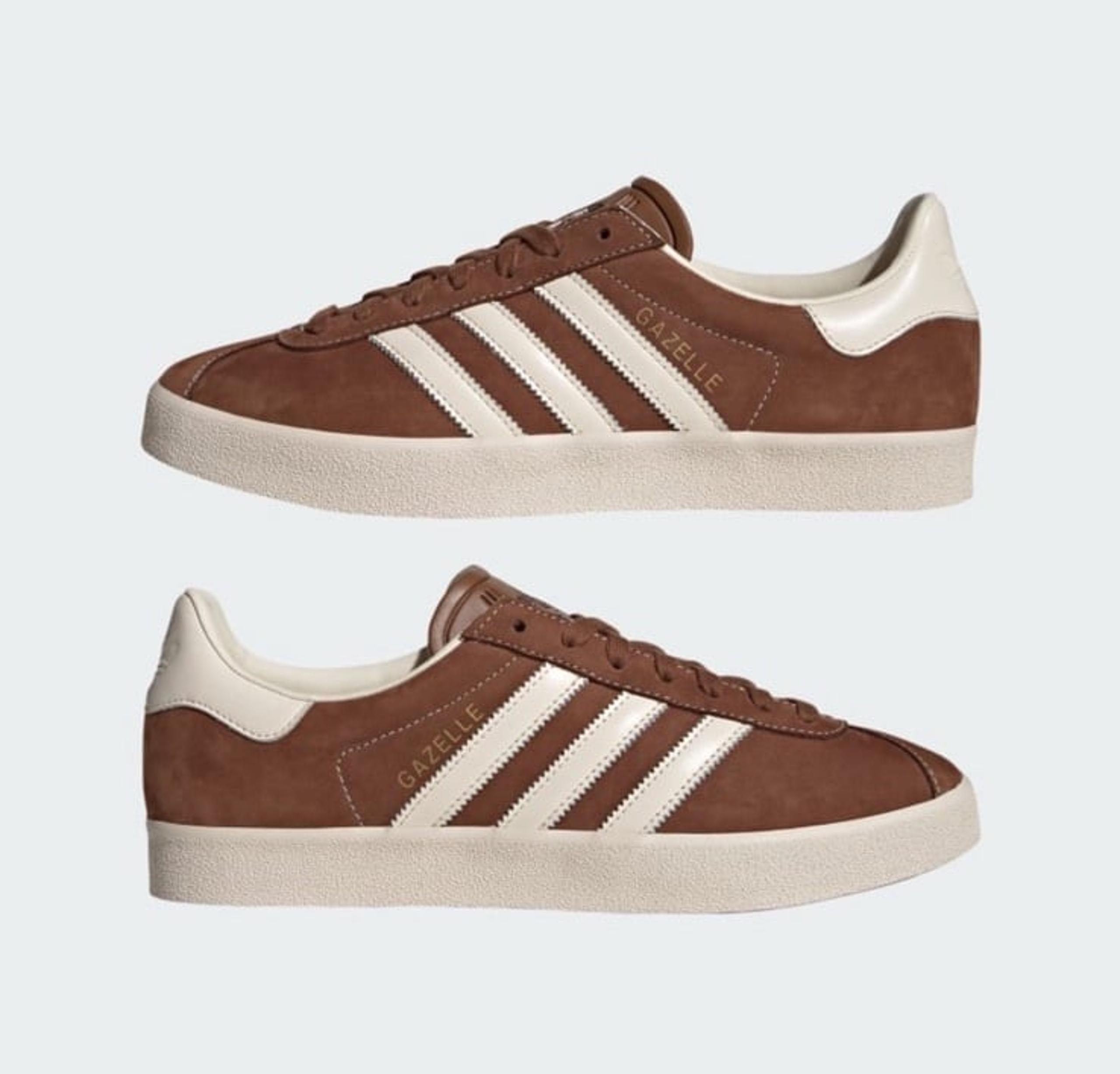New Adidas Original Gazelle 85 Low Sneakers Brown White Men’s Shoes Size 10