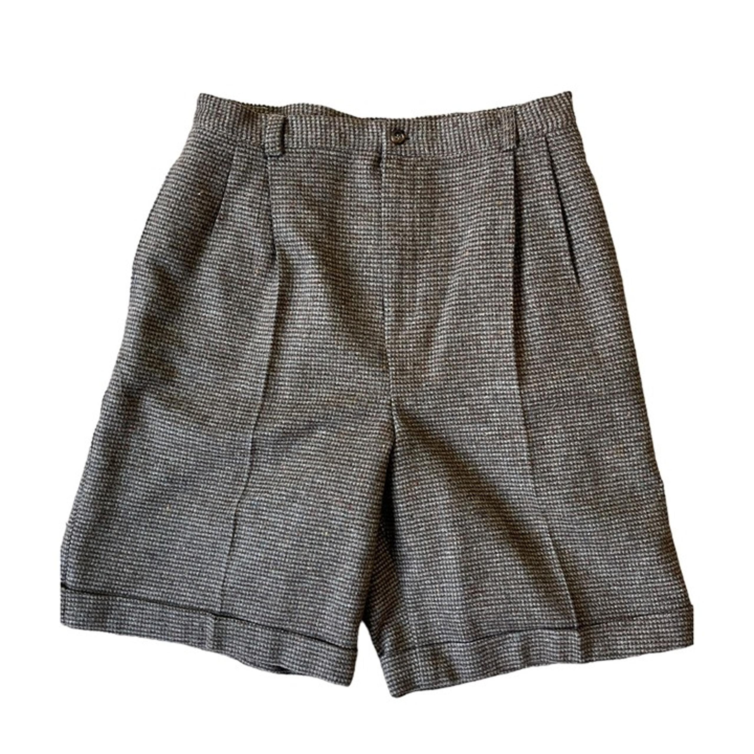 Cassandra VTG Y2K Bermuda Shorts Womens 12 Brown Wool Pleated Lined 90s Preppy