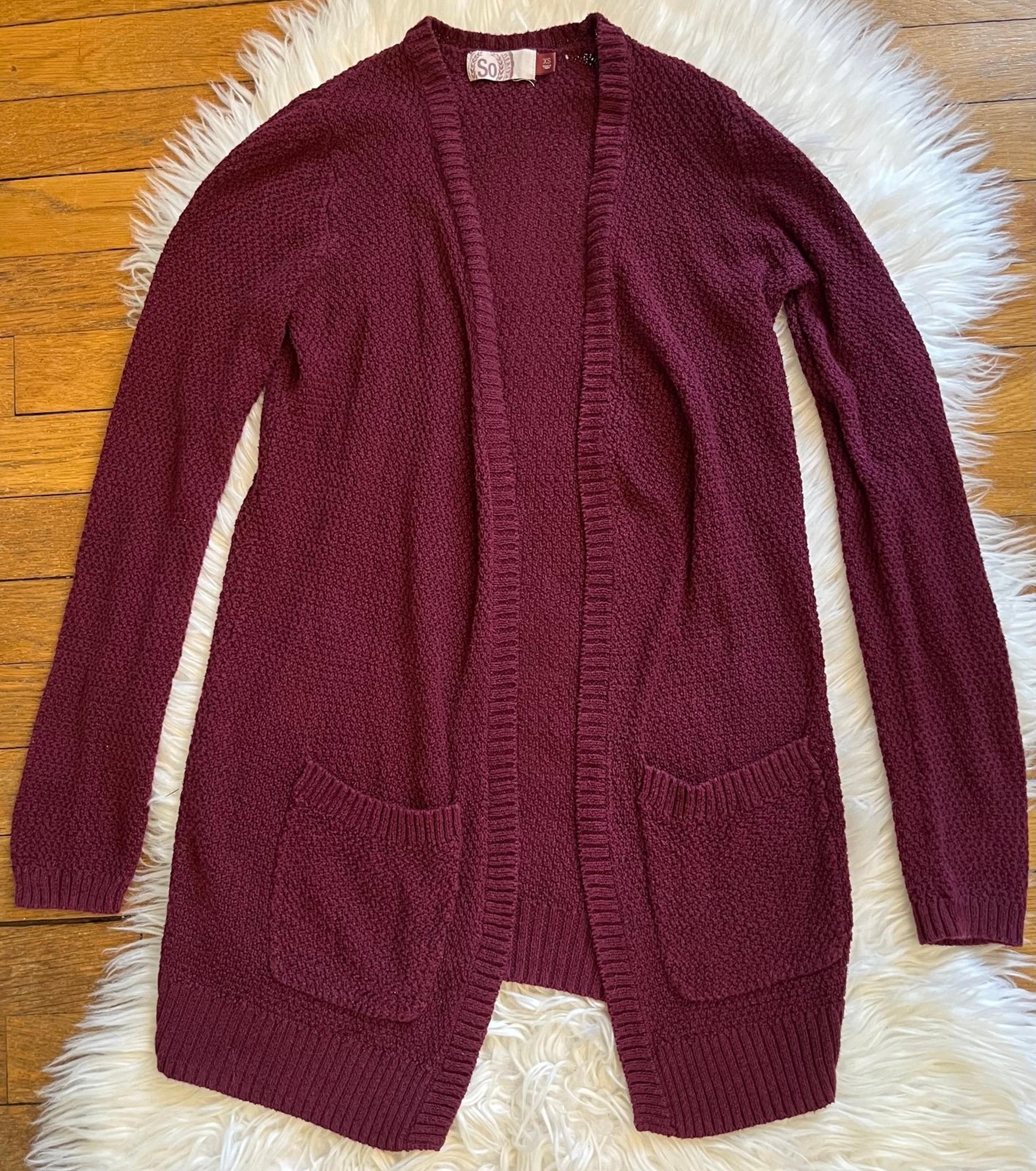 SO Maroon Cardigan Size XS