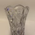 Vintage Bohemian Lead Crystal Thumbprint Flower Vase