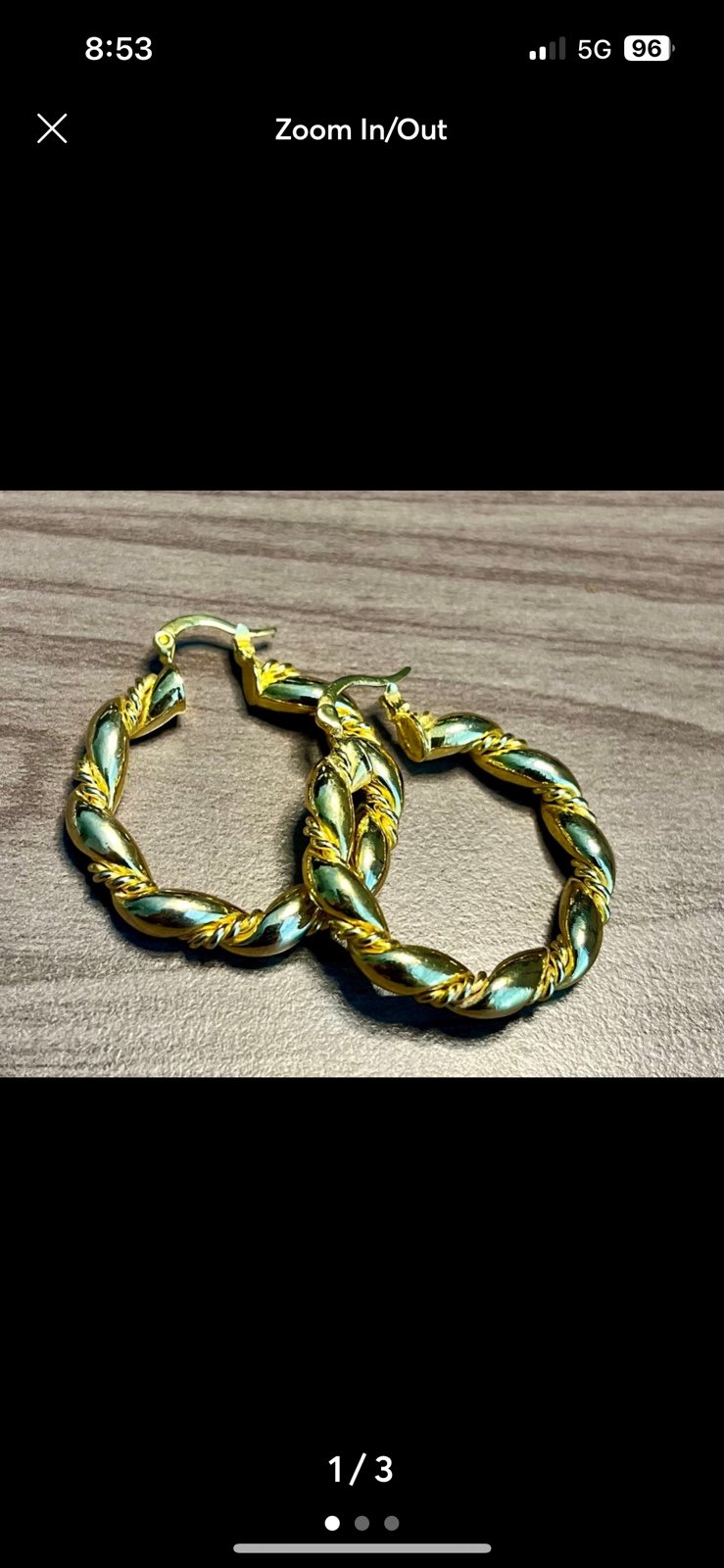 Gold earrings stamped 925