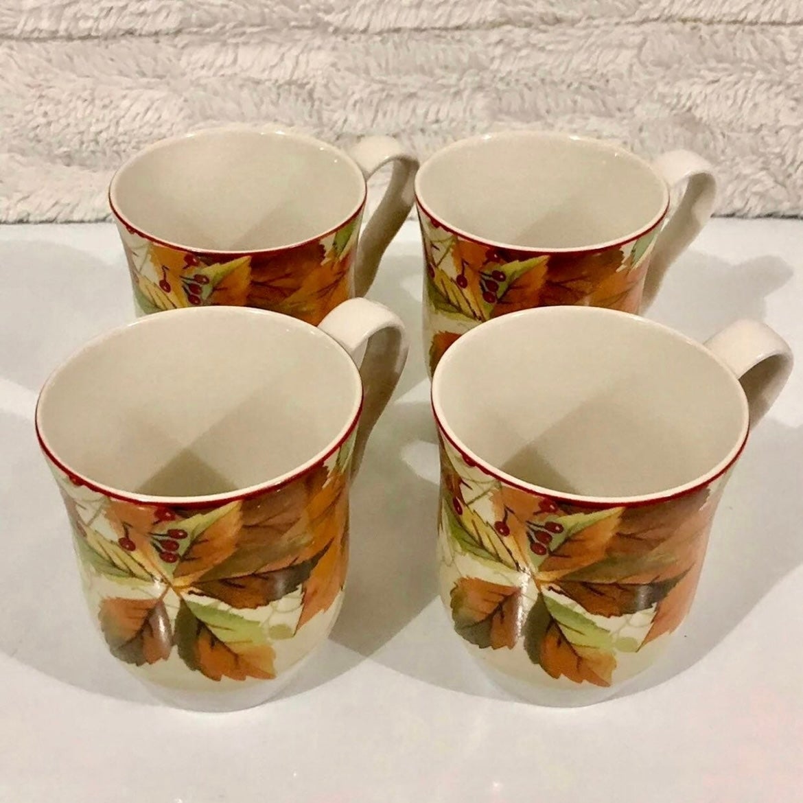 THANKSGIVING COFFEE MUGS / AUTUMN LEAF / FALL DECOR