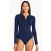 NWT Sea Level Swim Essential Long Sleeved One Piece Swimsuit Navy Blue Size 6