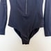NWT Sea Level Swim Essential Long Sleeved One Piece Swimsuit Navy Blue Size 6