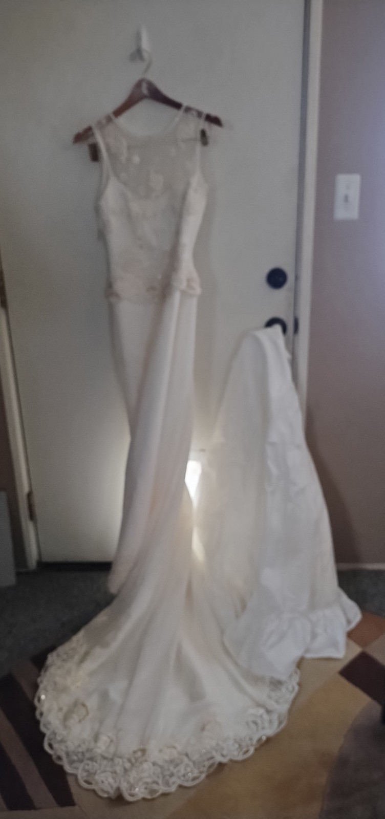 Lady Eleanor Satin Wedding Dress with Gold and White Lace + Skirt ~ 5