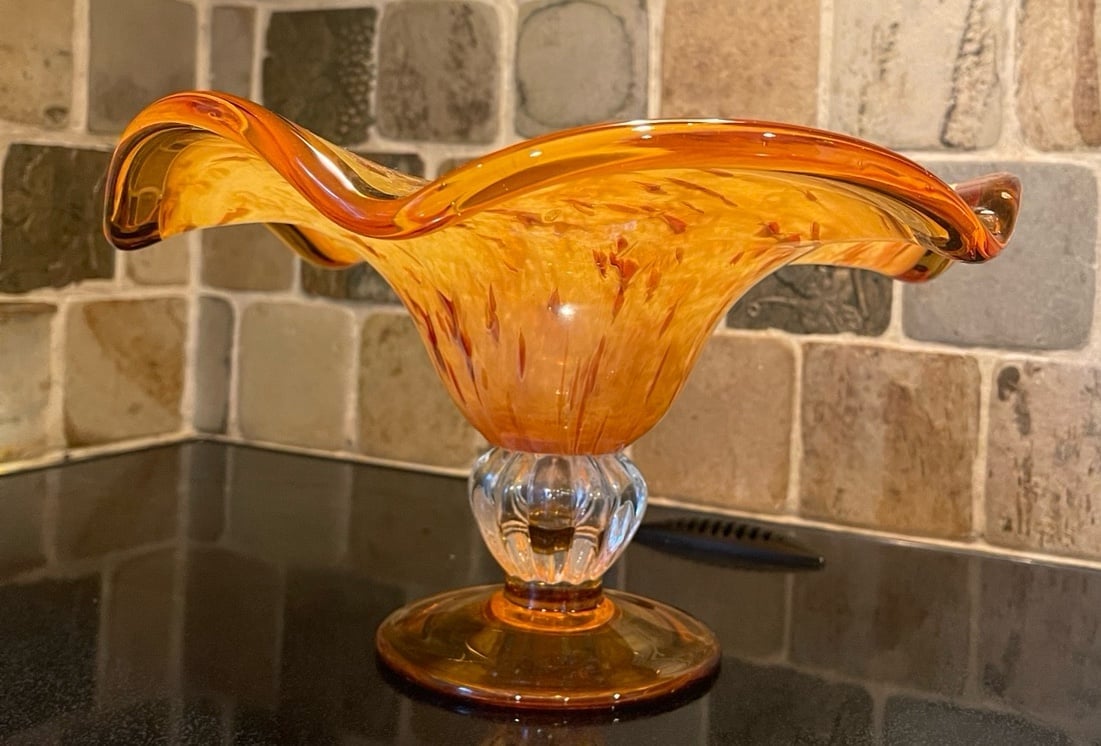 Glass centerpiece by White Cristal handmade in Italy