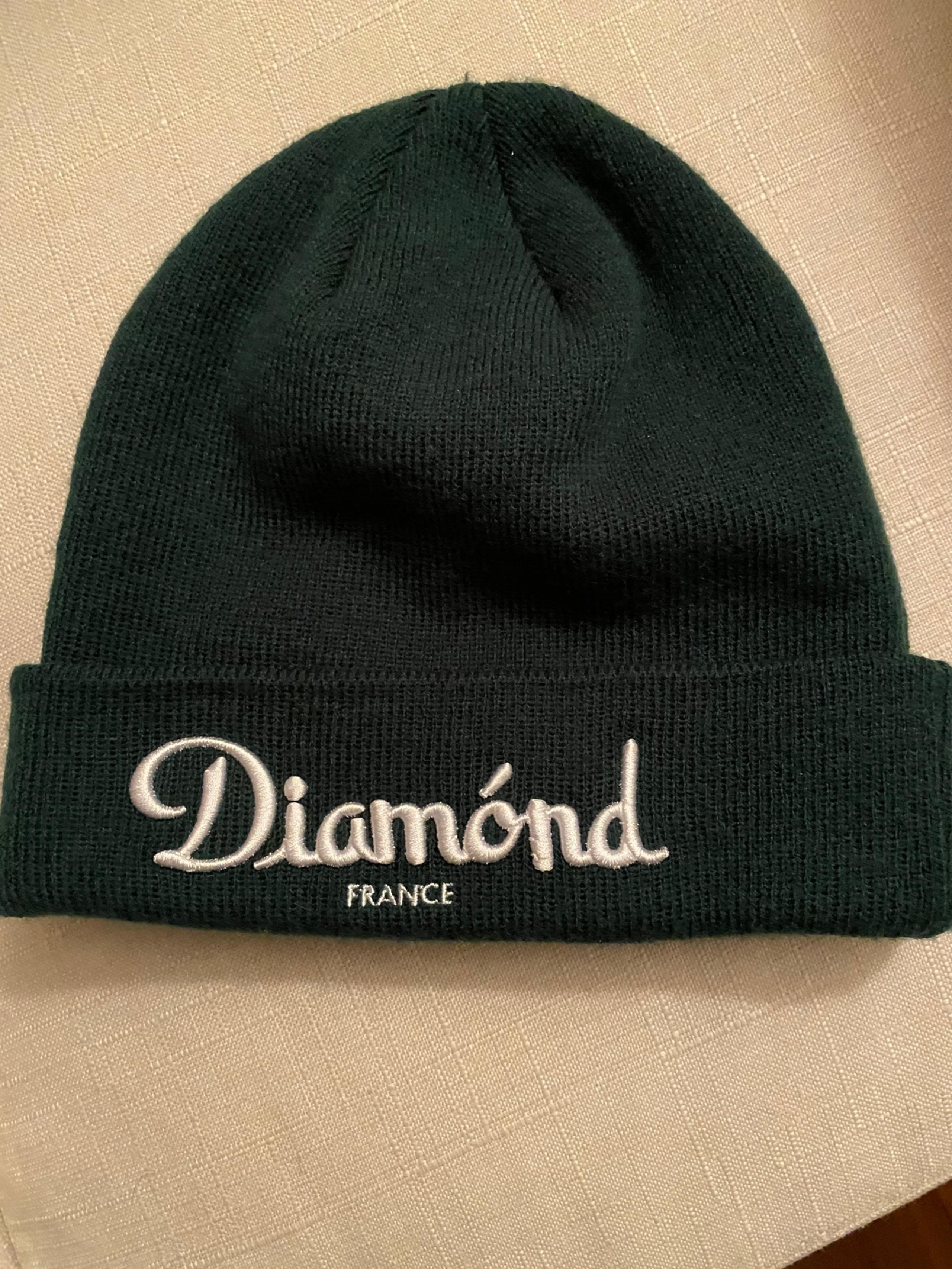 Diamond Embroidered Cuff Beanie