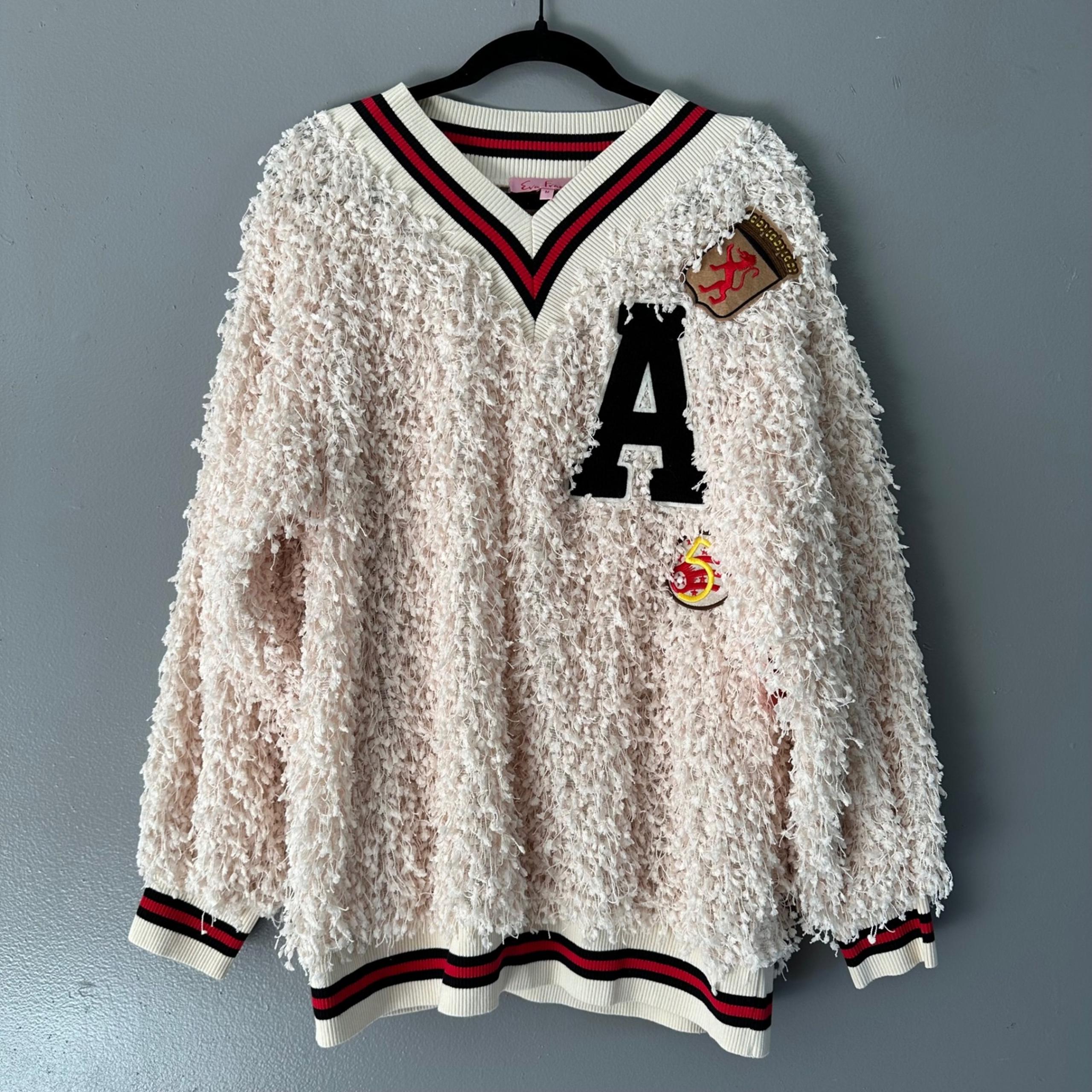 Anthropologie Eva Franco Varsity Pullover Sweatshirt Medium NWT
