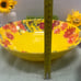 CATHERINE MALANDRÍNO Floral print serving Bowl w/large utensils Set /3PCs