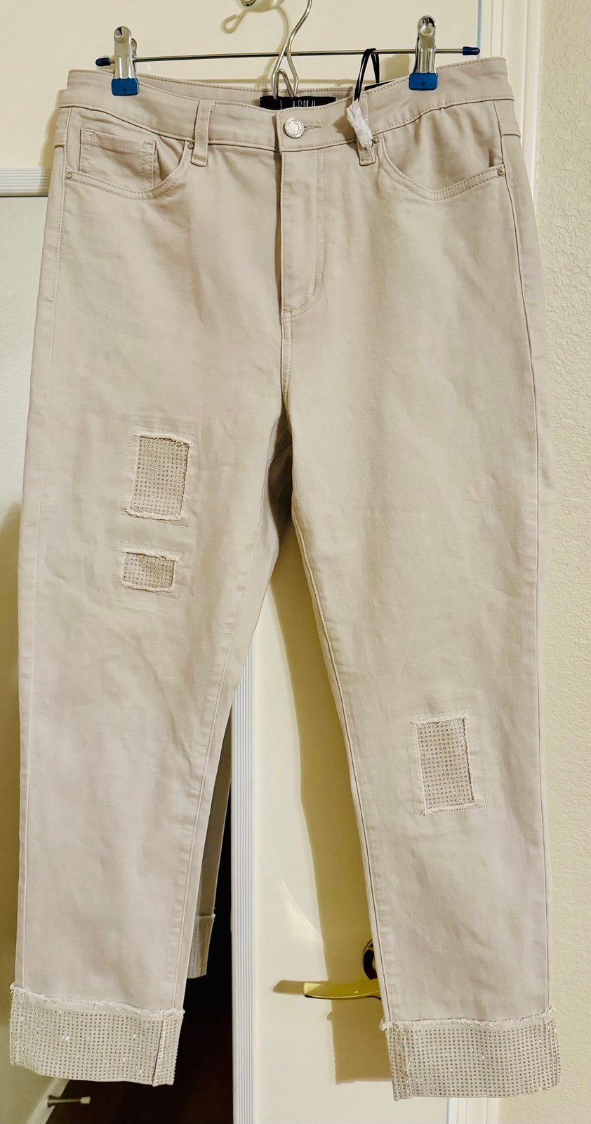 NEW Joseph Ribkoff size 12 summer denim high rise rhinestones