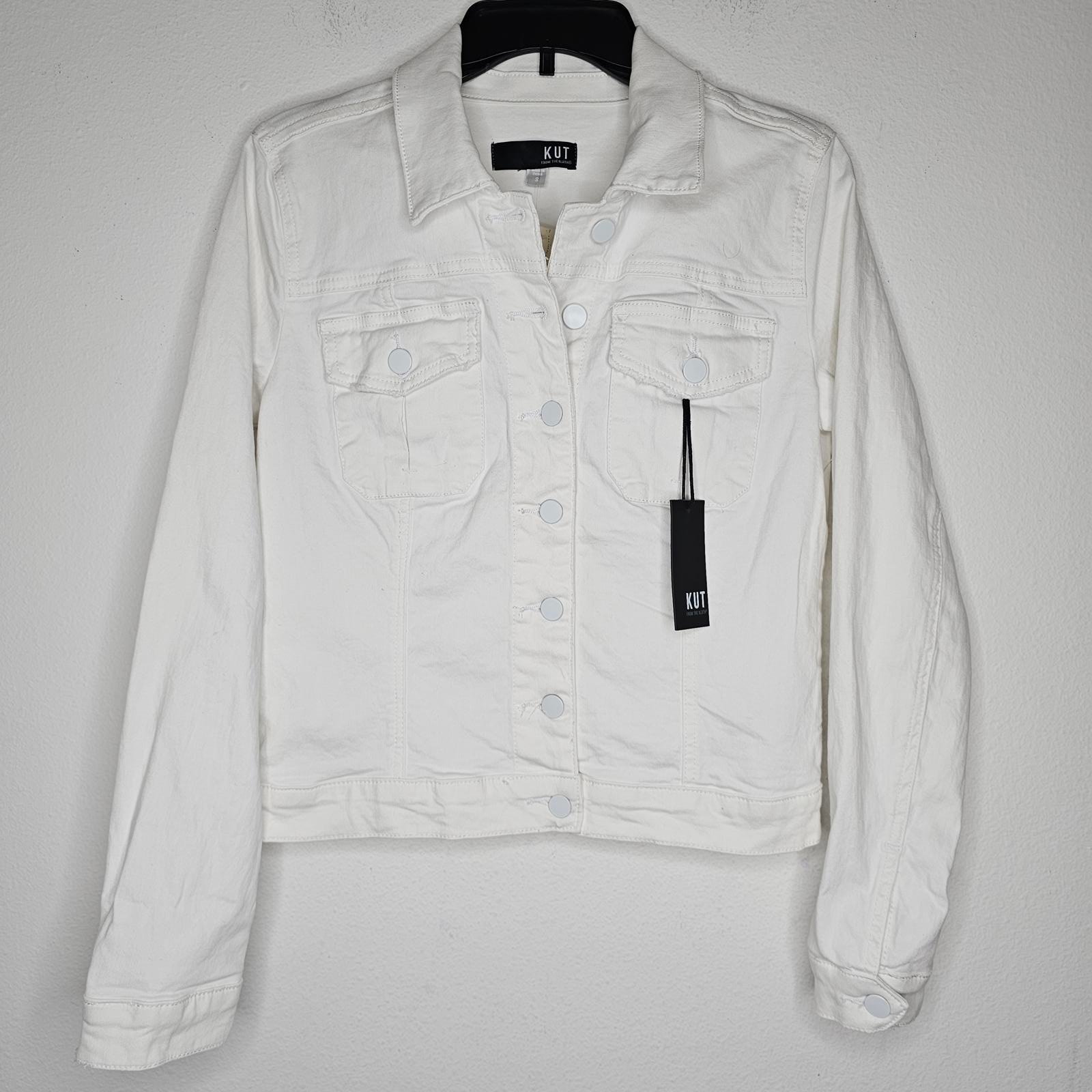 NWT Kut From the Kloth Women's White/Amelia Denim Jacket Size Small