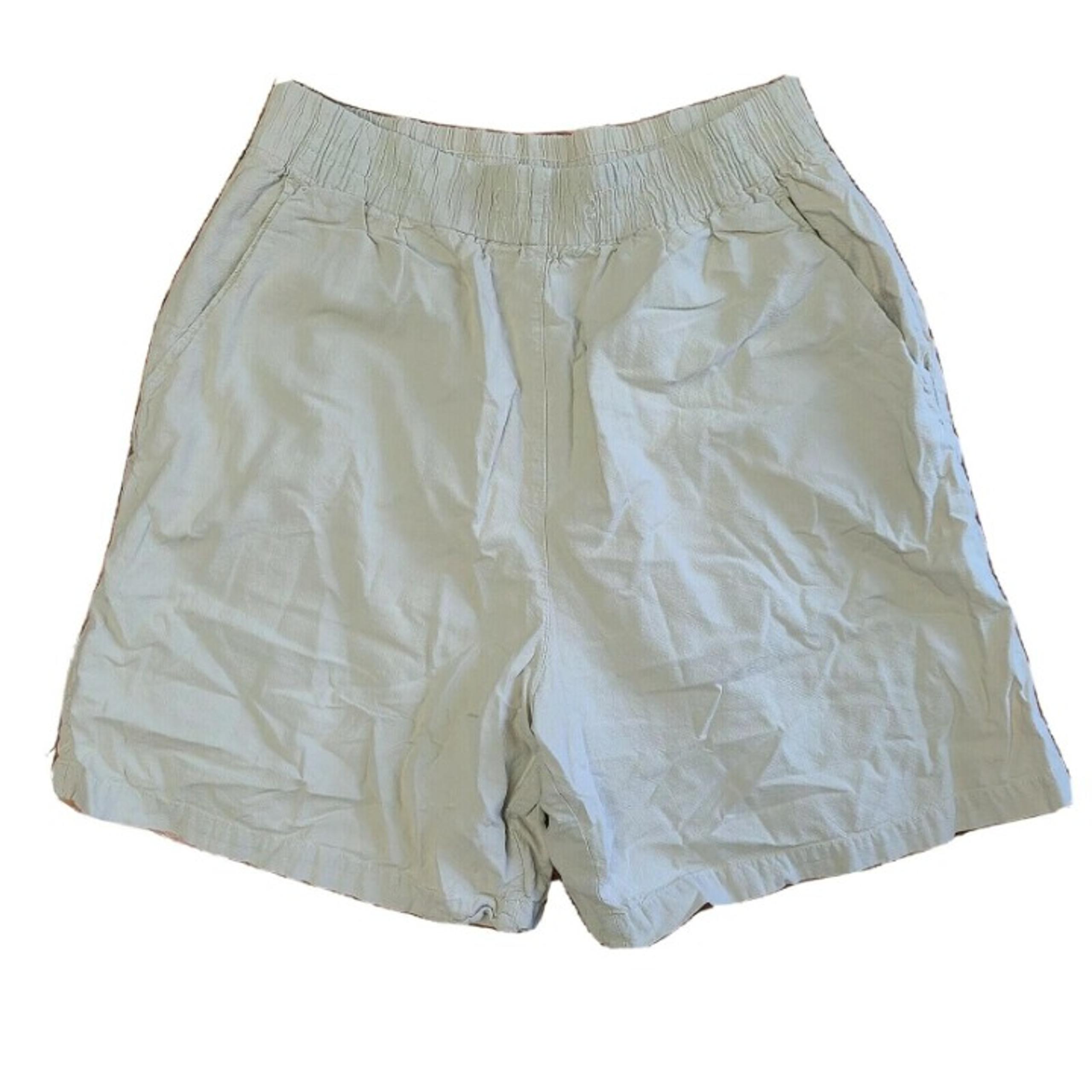 ERIKA CLASSICS Clothing Co Solid Tan Cotton Shorts w Pockets Womens XL
