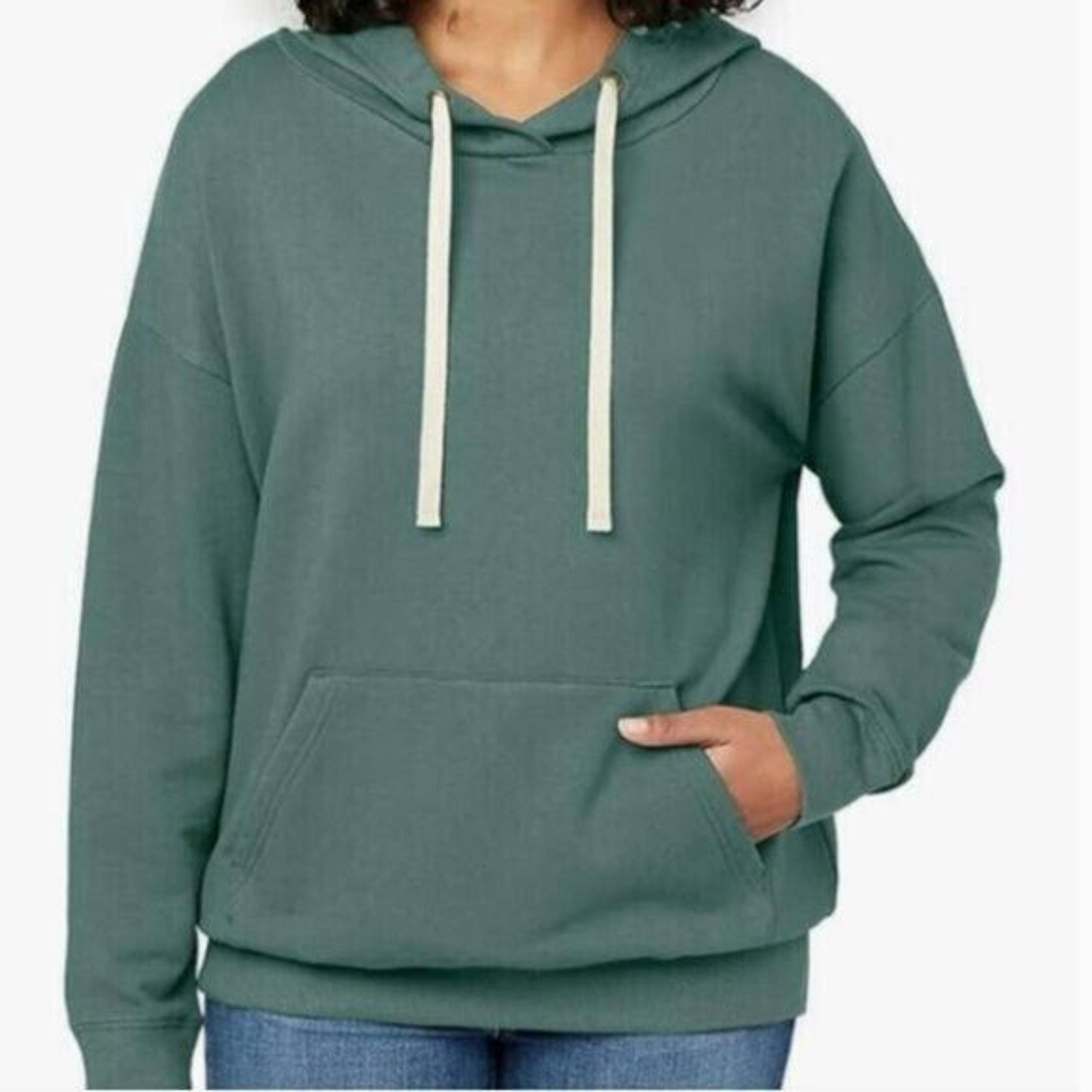 NEW Buffalo Women's M David Bitton Green Hooded Sweatshirt