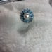White Very Beautiful 925 Sterling Silver Button Pearl and Blue Topaz Ring silver
