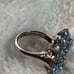 White Very Beautiful 925 Sterling Silver Button Pearl and Blue Topaz Ring silver