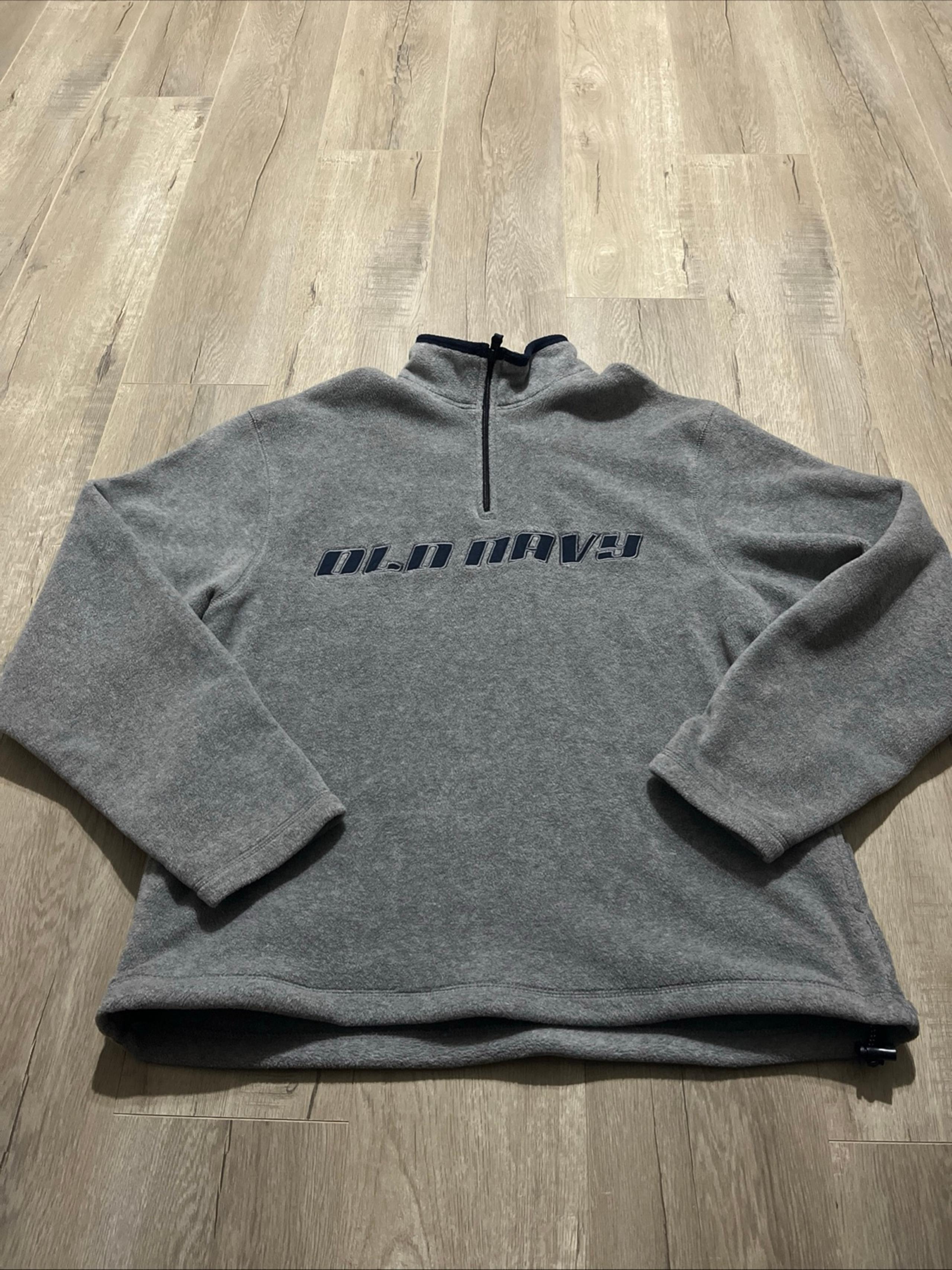 Vintage Y2K Old Navy fleece quarter zip sweater men’s small embroidered logo