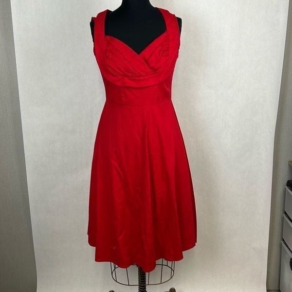 Killreal Sweetheart Red Dress Womens Sz L Sleeveless 50s Style Cocktail Party