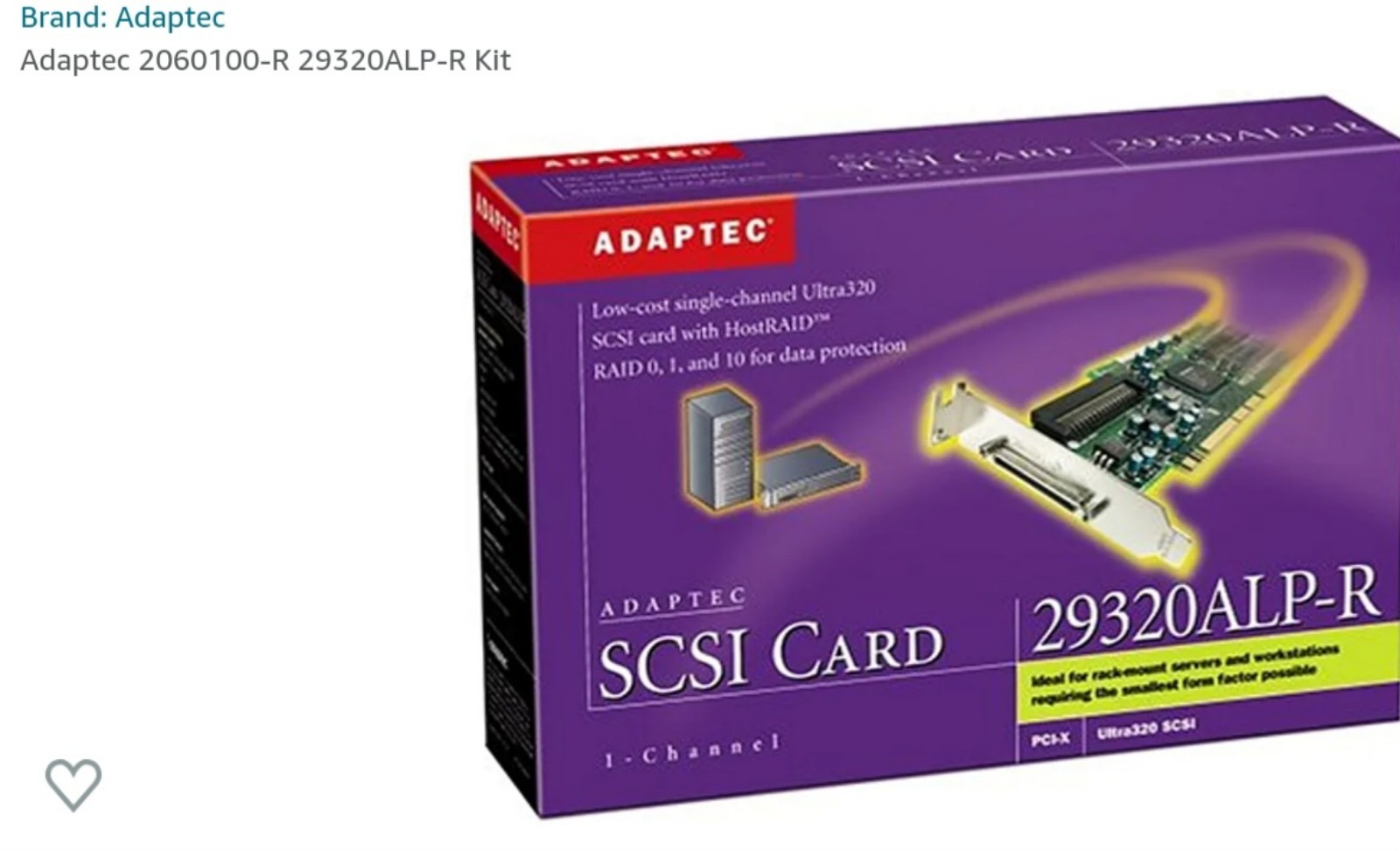 Part No: 2060100-R - Adaptec 29320ALP-R Single Channel Ultra 320 SCSI RAID