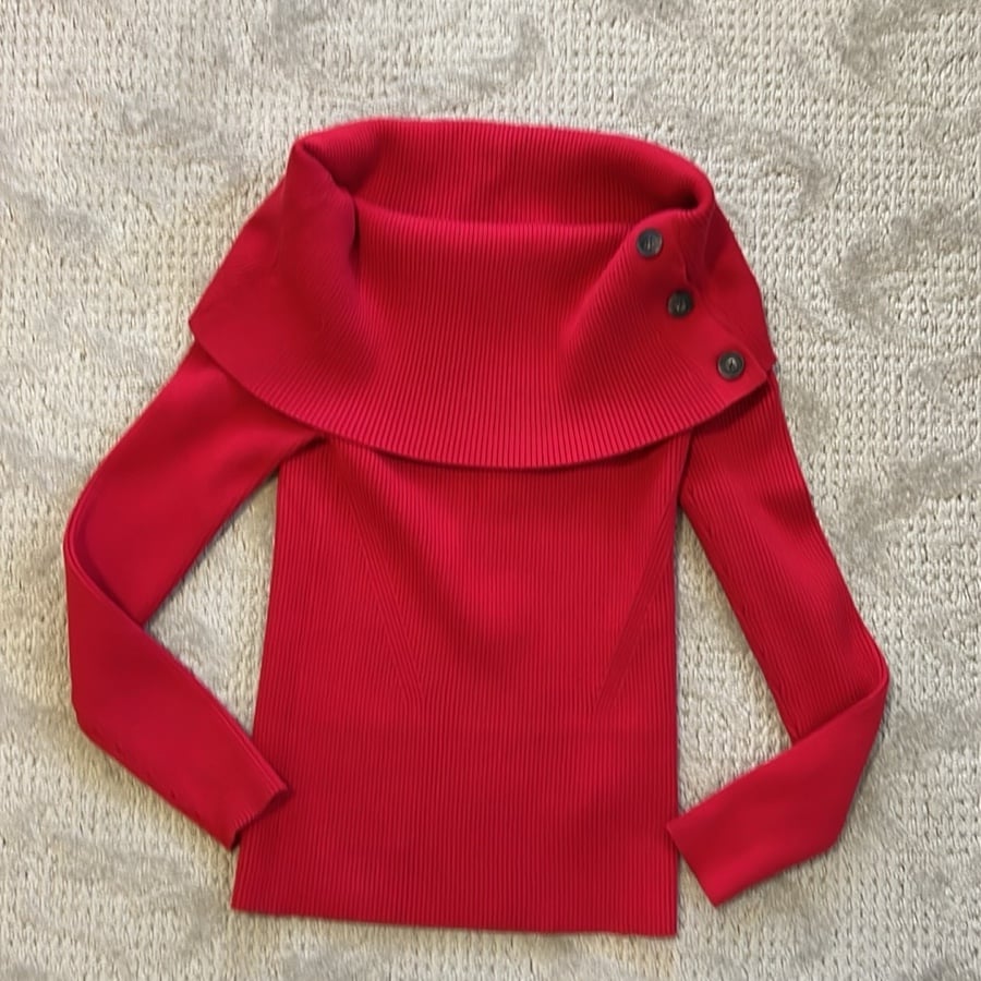 NWOT Banana Republic red off-shoulder sweater size small