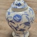 Macau Chinese Porcelain Hand Painted Floral Vase Jar Chinoiserie White and Blue
