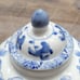 Macau Chinese Porcelain Hand Painted Floral Vase Jar Chinoiserie White and Blue