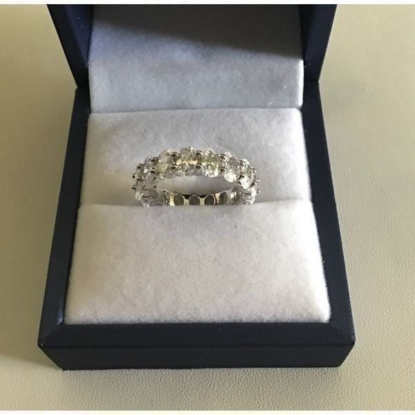 Gorgeous 8 Carat Oval Cut Sim Diamond Eternity Band Ring Sz 8