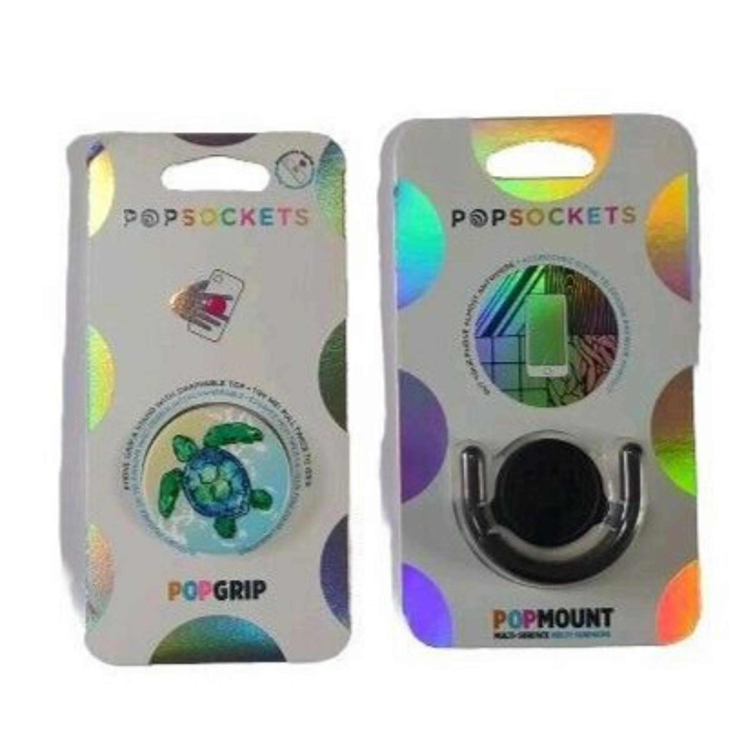 POPSOCKETS POPGRIP & POPMOUNT Phone Grip & Stand w/Swappable Tortuga Pop Socket