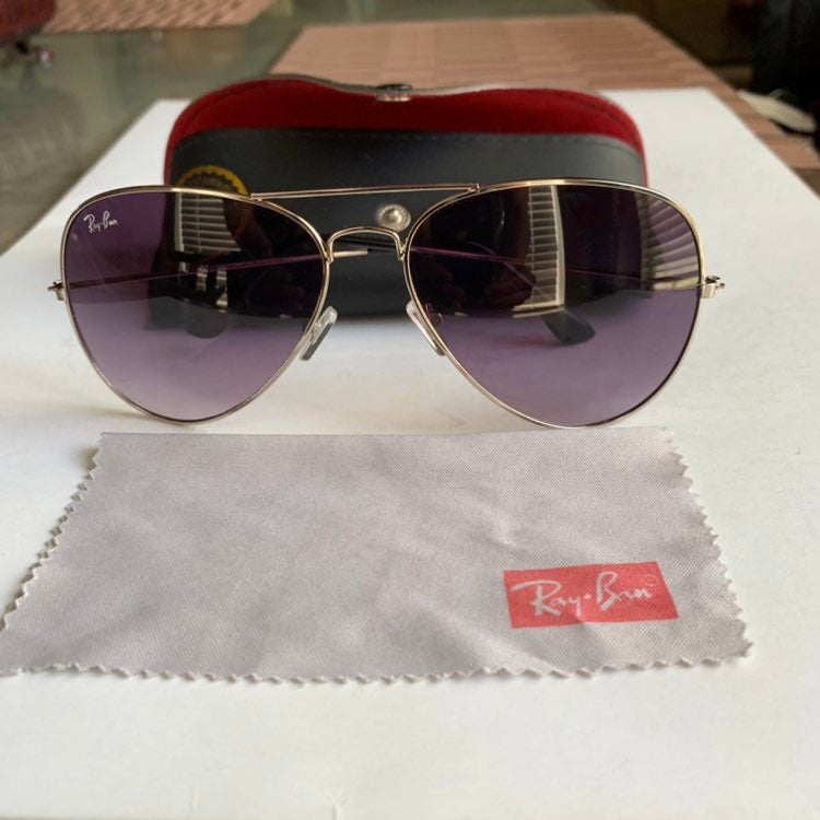 Ray Ban RB3020 Aviator Classic Sunglasses with Gold Frame Black Lenses Eyewear