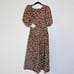 Sophie The Label Cut Out Puff Sleeve Brown floral midi dress