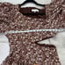Sophie The Label Cut Out Puff Sleeve Brown floral midi dress