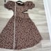 Sophie The Label Cut Out Puff Sleeve Brown floral midi dress