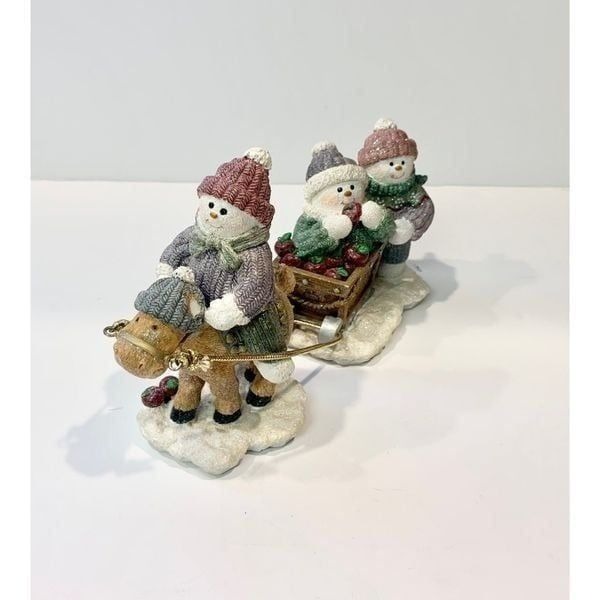 Frosty Folk Carriage by Betty Singer Blitzen & Co Snowman Figurines Christmas