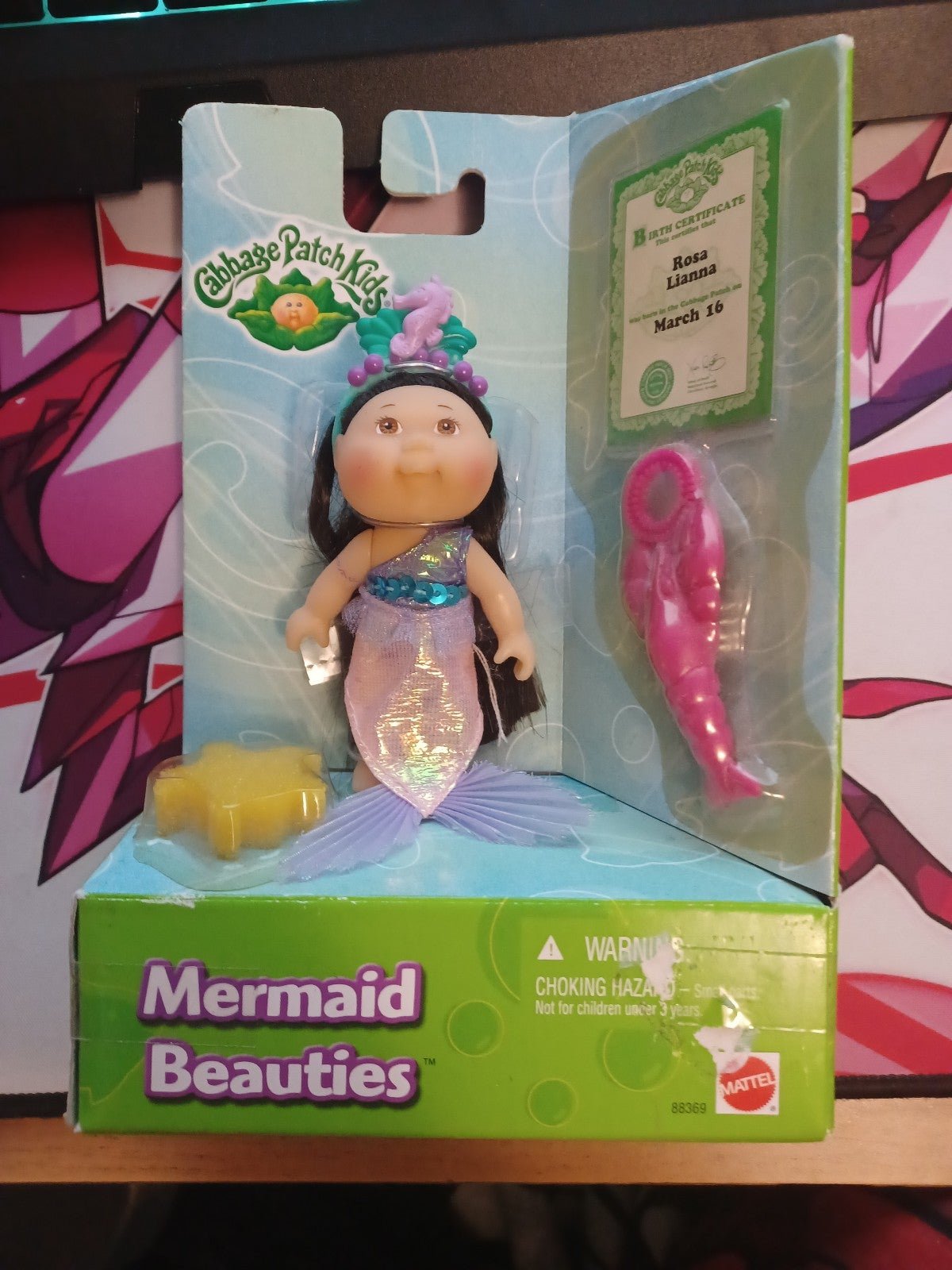 Vintage 2001 Cabbage Patch Kids Mermaid Beauties Rosa Lianna New in Box