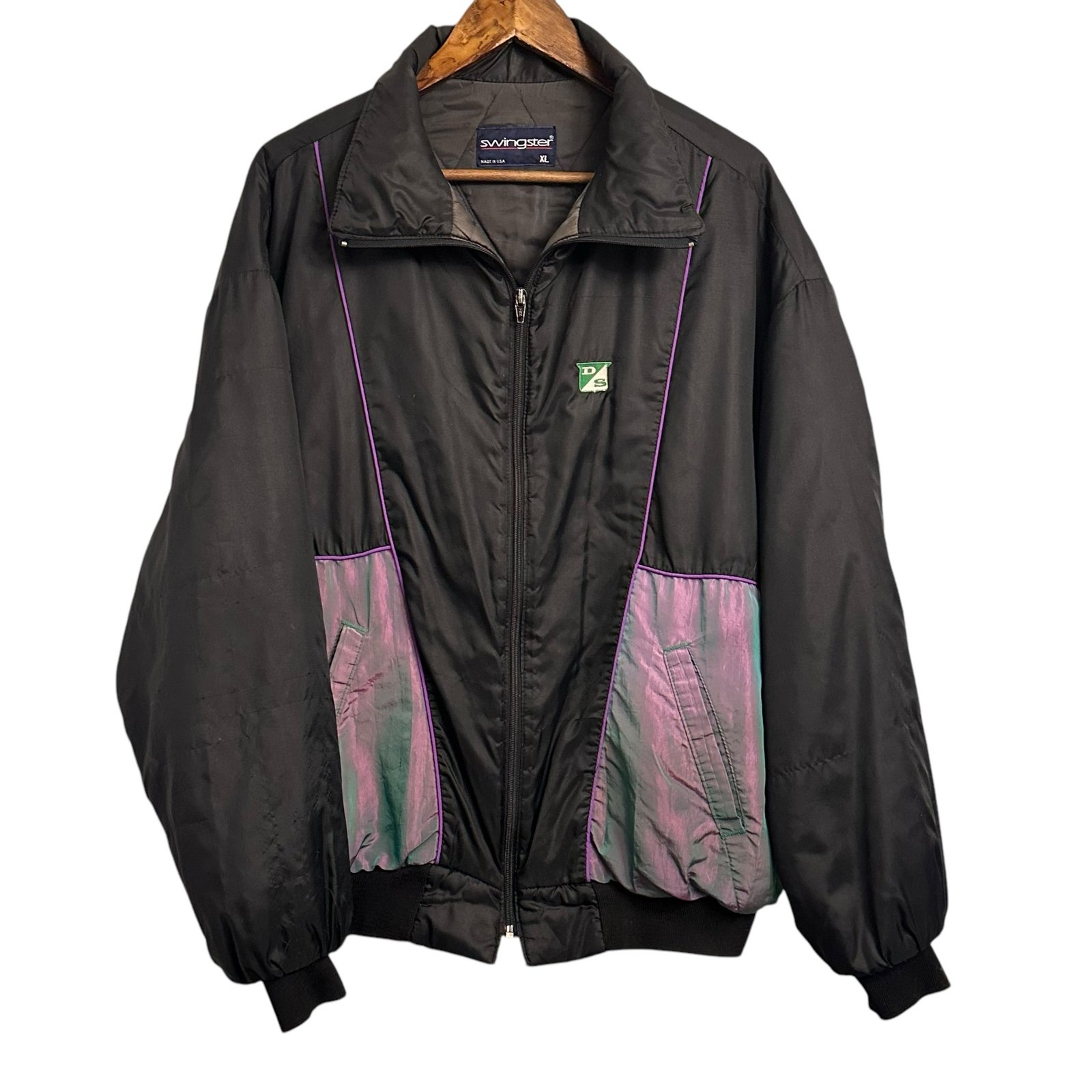Vintage Swingster Jacket Farming Dairyland Seed Retro Barn Men’s XL Iridescent